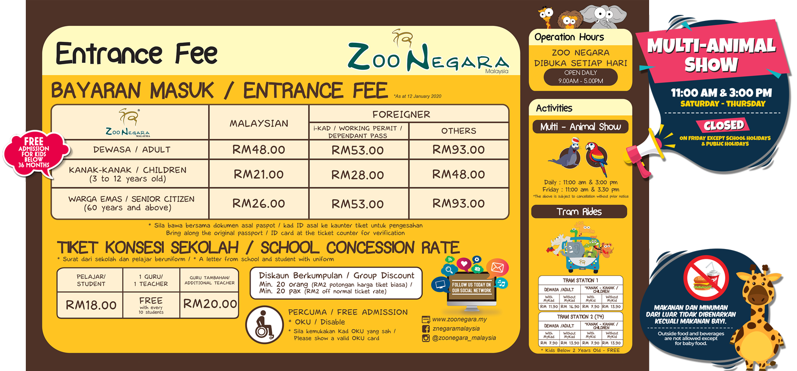 Zoo Negara Opening Hours Rates